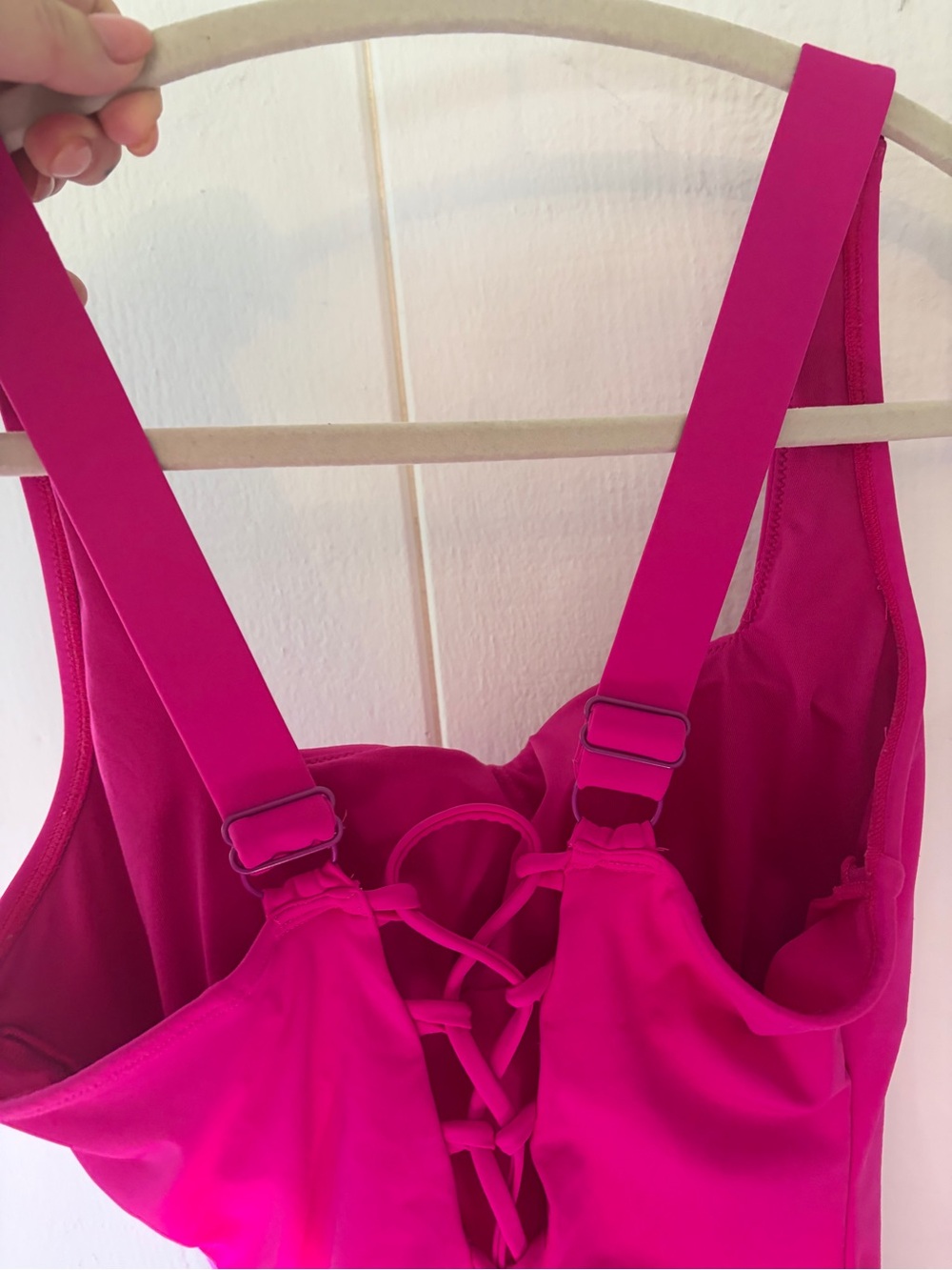 Ta3 Hot Pink Lace-Up One-Piece Swimsuit - Picture 9 of 12